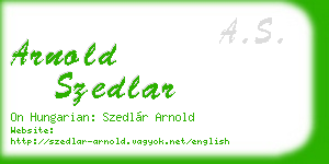 arnold szedlar business card